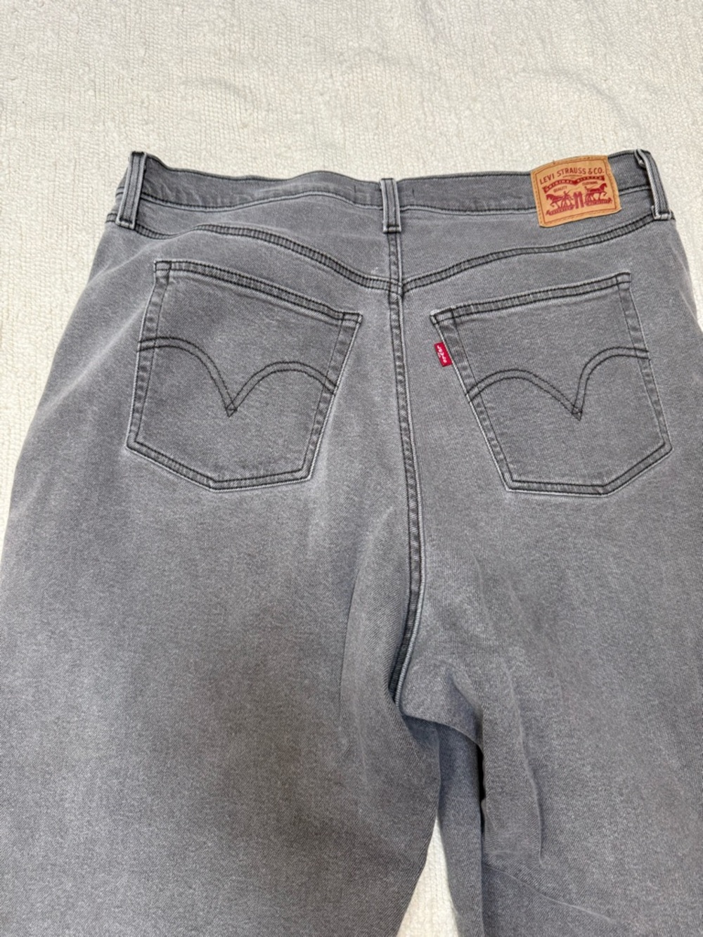 $98 Levi’s Ribcage Straight Leg Ankle Jeans Grey Size 16W - Picture 12 of 13